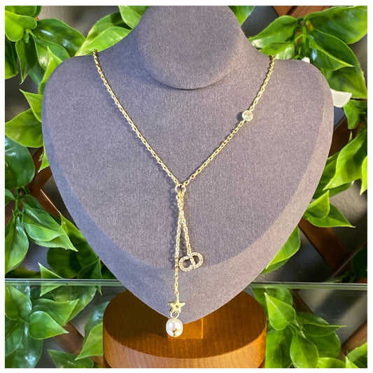 Damenkette Gold vergoldete Halskette 24cm, Special Occasion jewellery