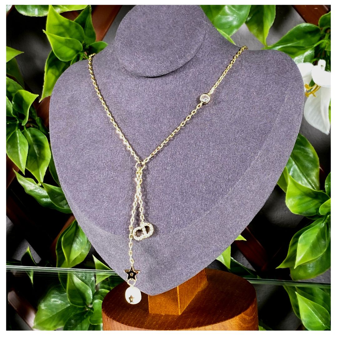Damenkette Gold vergoldete Halskette 24cm, Special Occasion jewellery