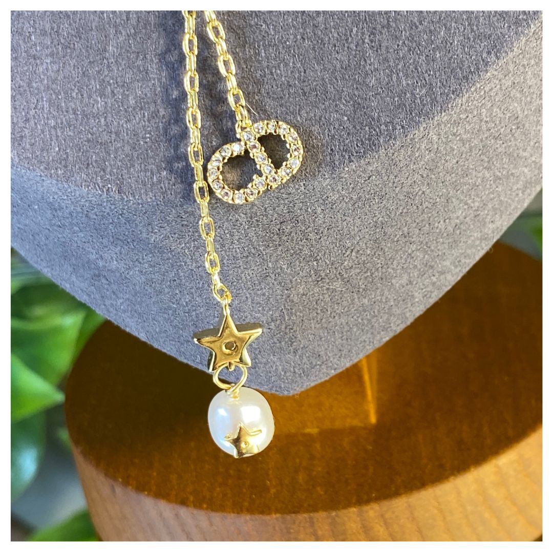 Damenkette Gold vergoldete Halskette 24cm, Special Occasion jewellery