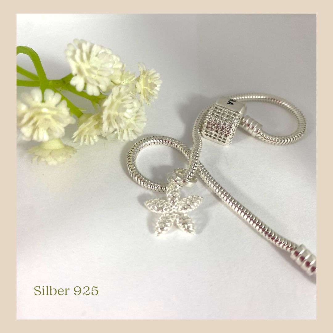 Silber 925 Blume Flower charm bead für pandora echtes Silber