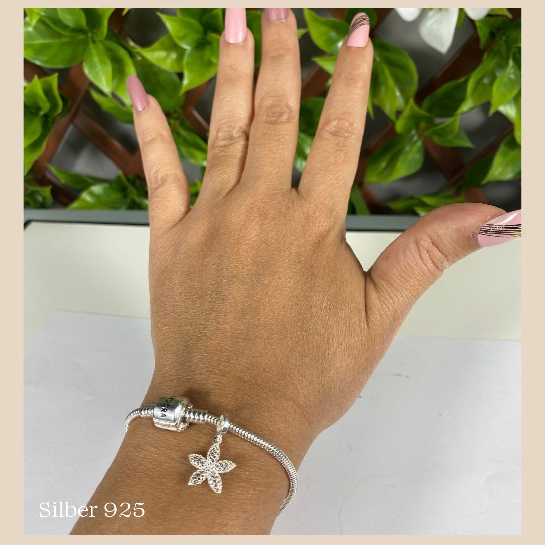 Silber 925 Blume Flower charm bead für pandora echtes Silber