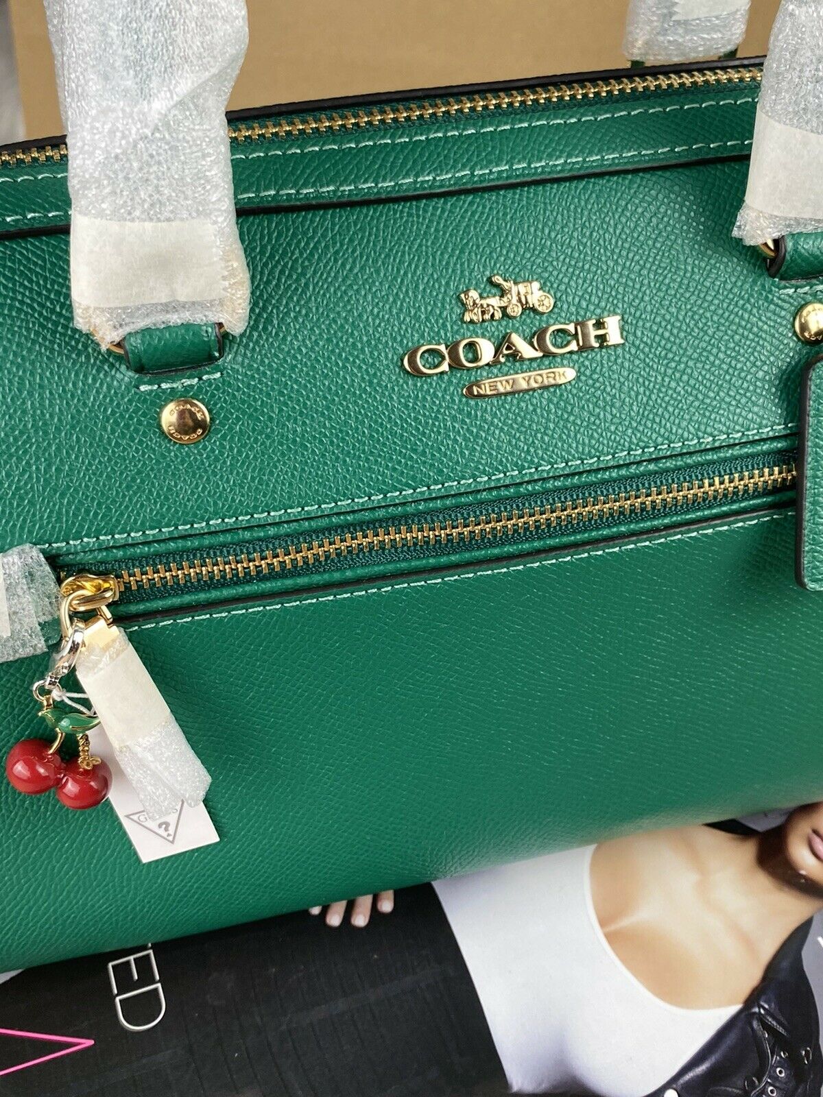🍂COACH umhängetasche leder Mittlere Tasche, Geldbörse + Guess-Anhänger 🍁
