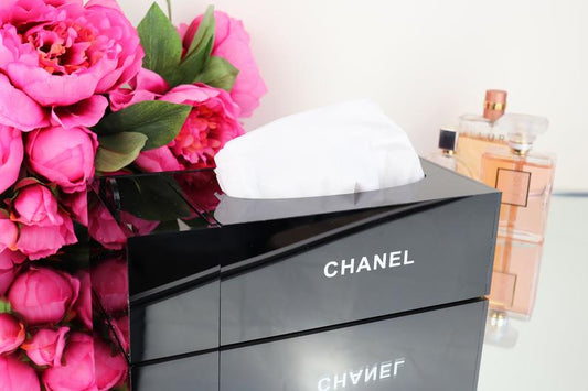 XXL Chanel Tissue Holder 2 Fächer Makeup Organizer  Box Vip Gift