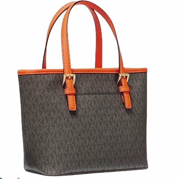 Michael Kors JET SET SMALL XS CONVERTIBLE TOTE Bag TANGERINE 35T9GTVT0B