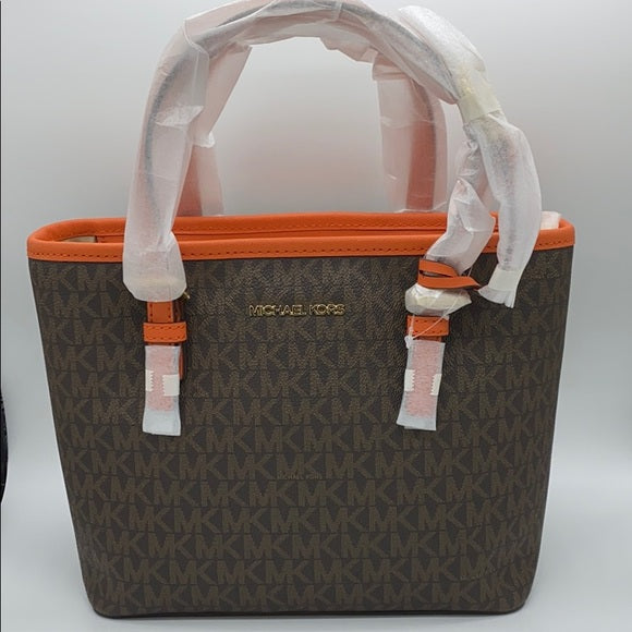 Michael Kors JET SET SMALL XS CONVERTIBLE TOTE Bag TANGERINE 35T9GTVT0B