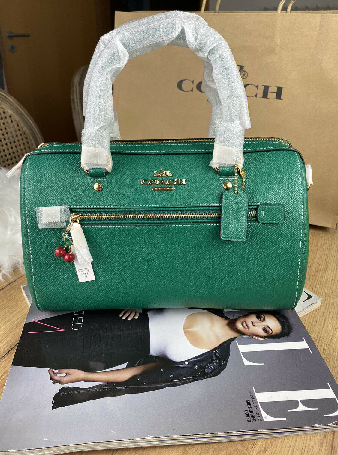🍂COACH umhängetasche leder Mittlere Tasche, Geldbörse + Guess-Anhänger 🍁