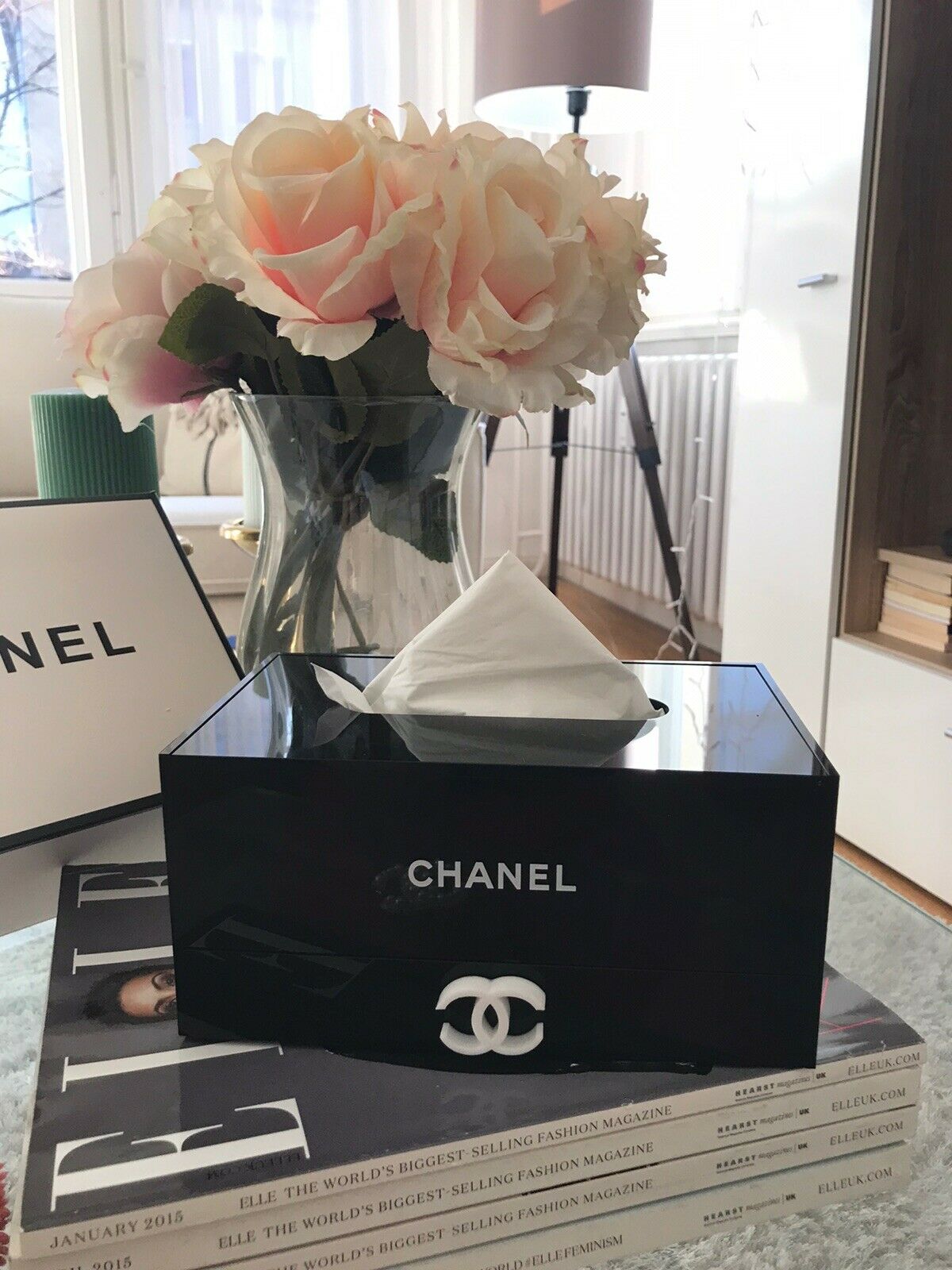 Chanel@ make up organizer acryl Taschentuchhalter, Jewellery Box Vip gift