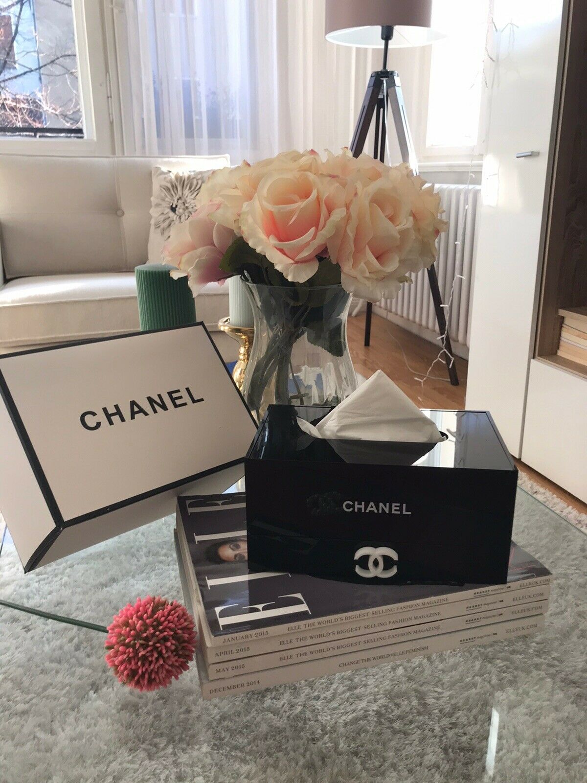 Chanel@ make up organizer acryl Taschentuchhalter, Jewellery Box Vip gift