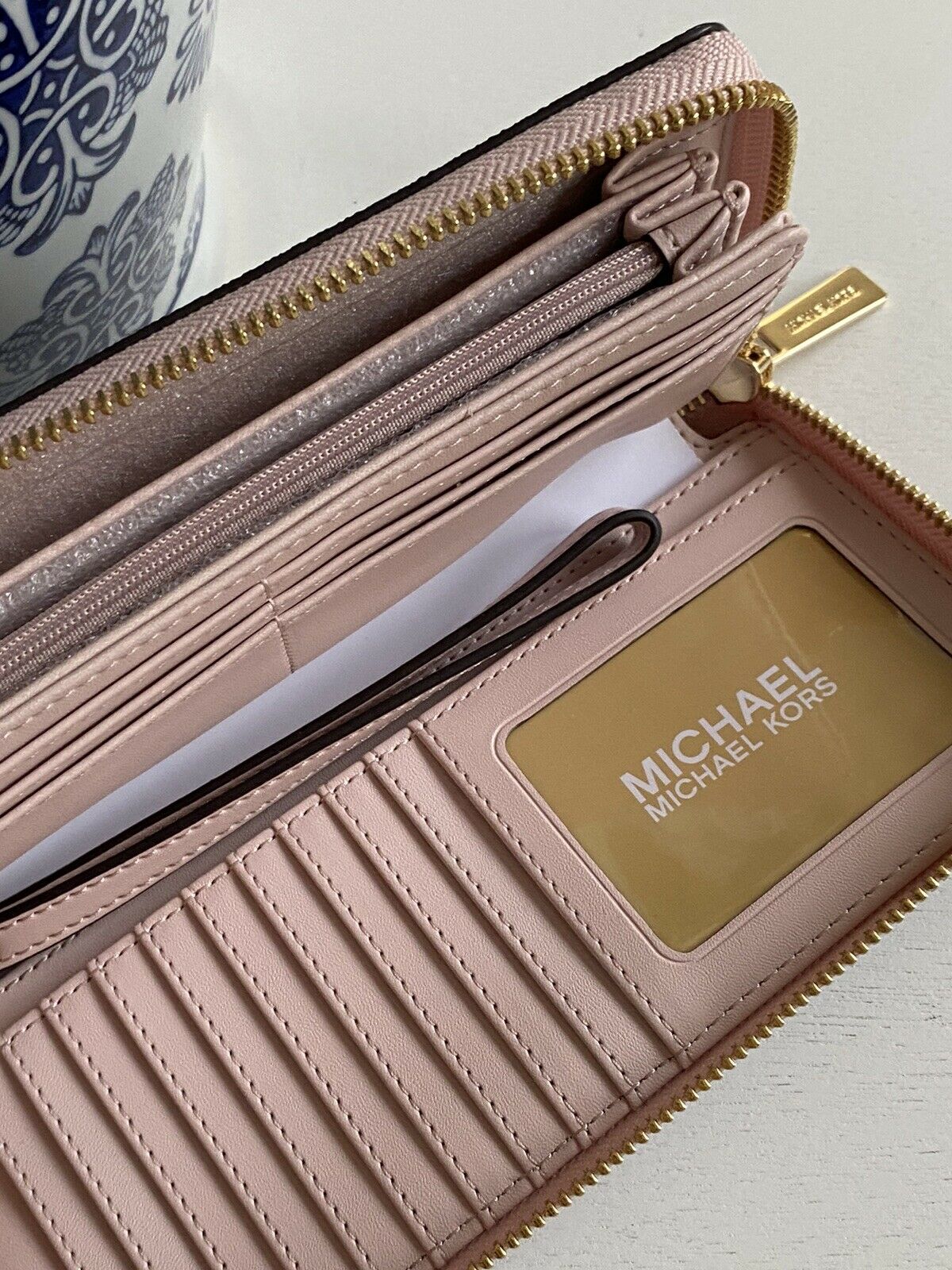 🍂Michael Kors Jet Set Travel Powder Blush Brieftasche, Wallet Bag 35F8GTVT3B🍁