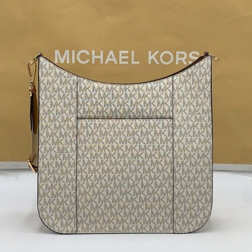 Michael Kors@ Signature Large Messenger Crossbody Bag Vanilla 35F8GTVM7B