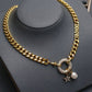 Women's Old Gold-Plated Choker Necklace – Elegant 19cm Statement Chain
