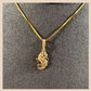 18k gold plated seahorse necklace With zirconia stones