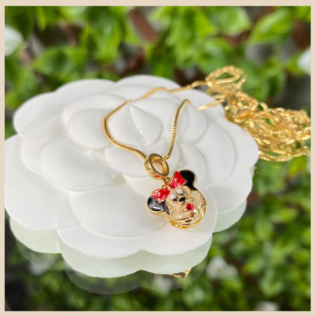 18k gold plated Necklace Minie Mouse pendant
