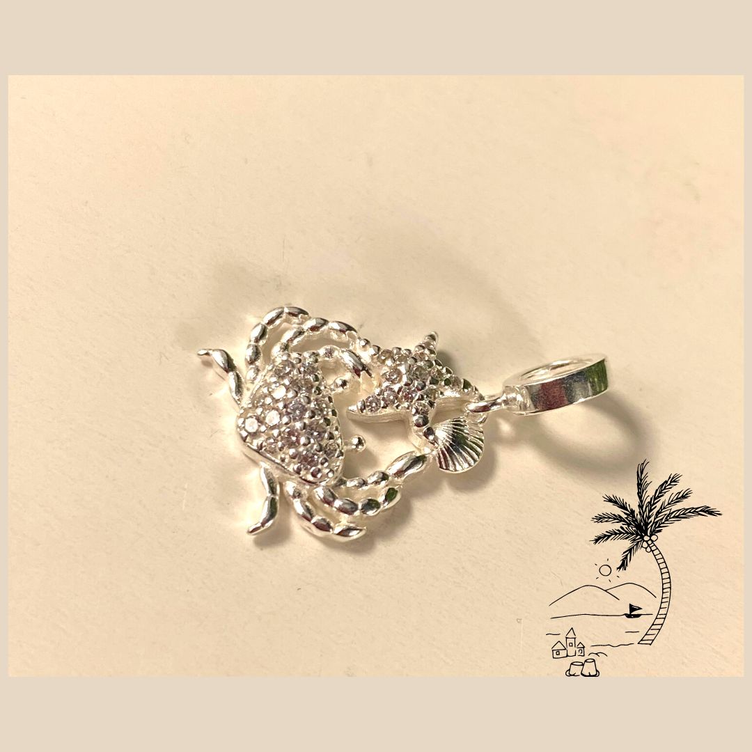 925 Silver Crab Pendant, Compatible with Pandora bracelet