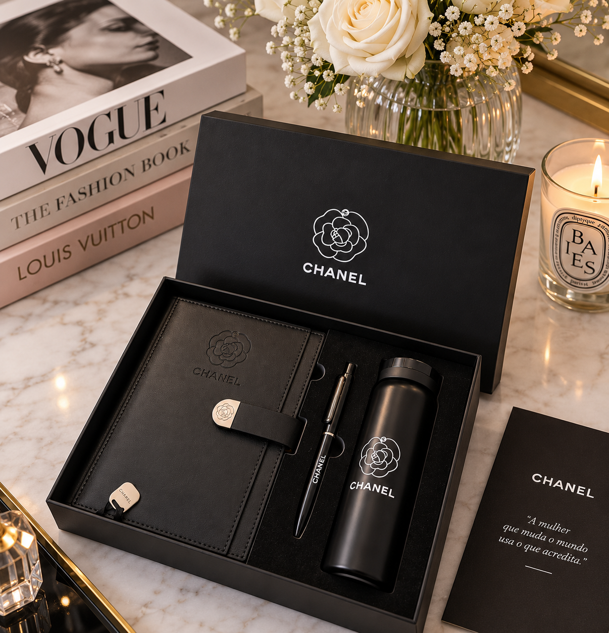 Luxury Gift Set – Insulated Bottle, Elegant Pen & Premium Notebook