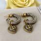 Luxury Antique Gold Crystal Hoop Earrings for Women – Vintage Heart Charm Earrings | Elegant Statement Jewelry