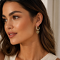 Luxury Antique Gold Crystal Hoop Earrings for Women – Vintage Heart Charm Earrings | Elegant Statement Jewelry
