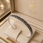 925 Sterling Silver Viking Cuff Bracelet for Men & Women – Nordic Floral Open Bangle