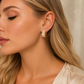 18K Gold-Plated Women's Earrings – Luxury Jewelry with Sparkling Zirconia | Elegant Huggie Hoop Earrings