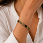Luxury Antique Gold Floral Bracelet for Women – Vintage Black Stone & Crystal Statement Bracelet | Elegant Fashion Jewelry