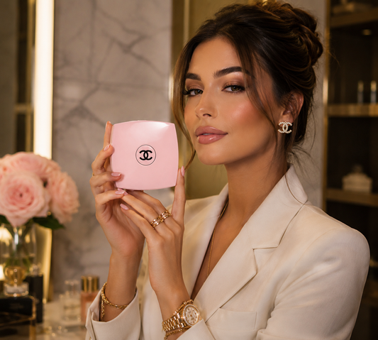 Chanel Double Facettes Pink Compact Mirror – Luxury Makeup Accessory