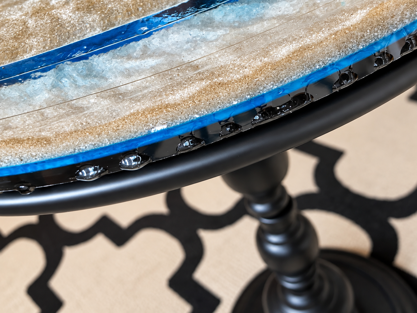 Luxury Handmade Ocean Epoxy Resin Table – Natural Wood & Coastal Art Design