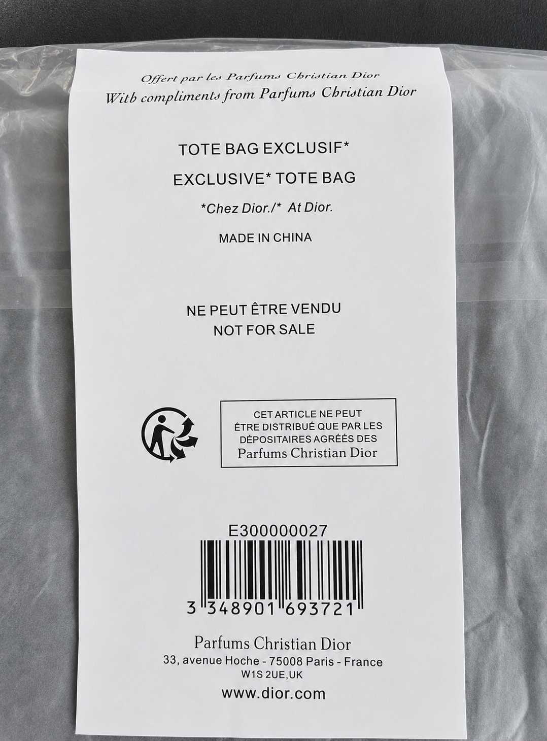 Dior Beauty Black Mesh Tote Bag – Large Beach Shopper | VIP Gift | New 41×38×15 cm