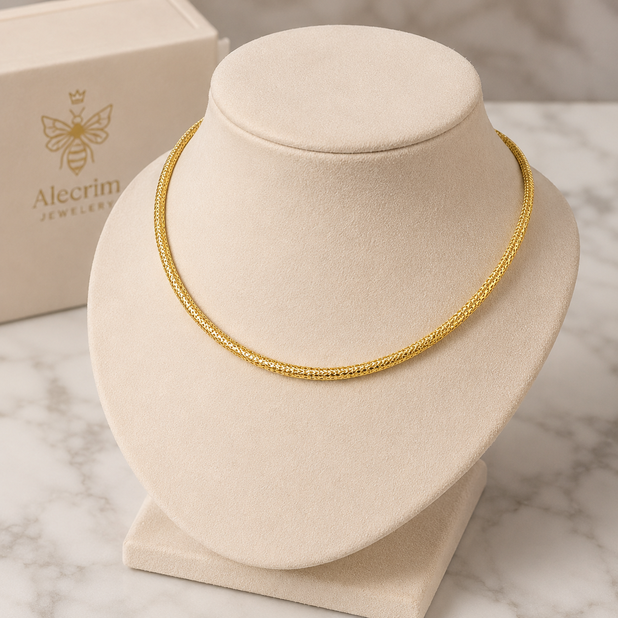 18K Gold-Plated Women's Choker Necklace – Elegant Luxury Jewelry | Minimalist Gold Chain Necklace