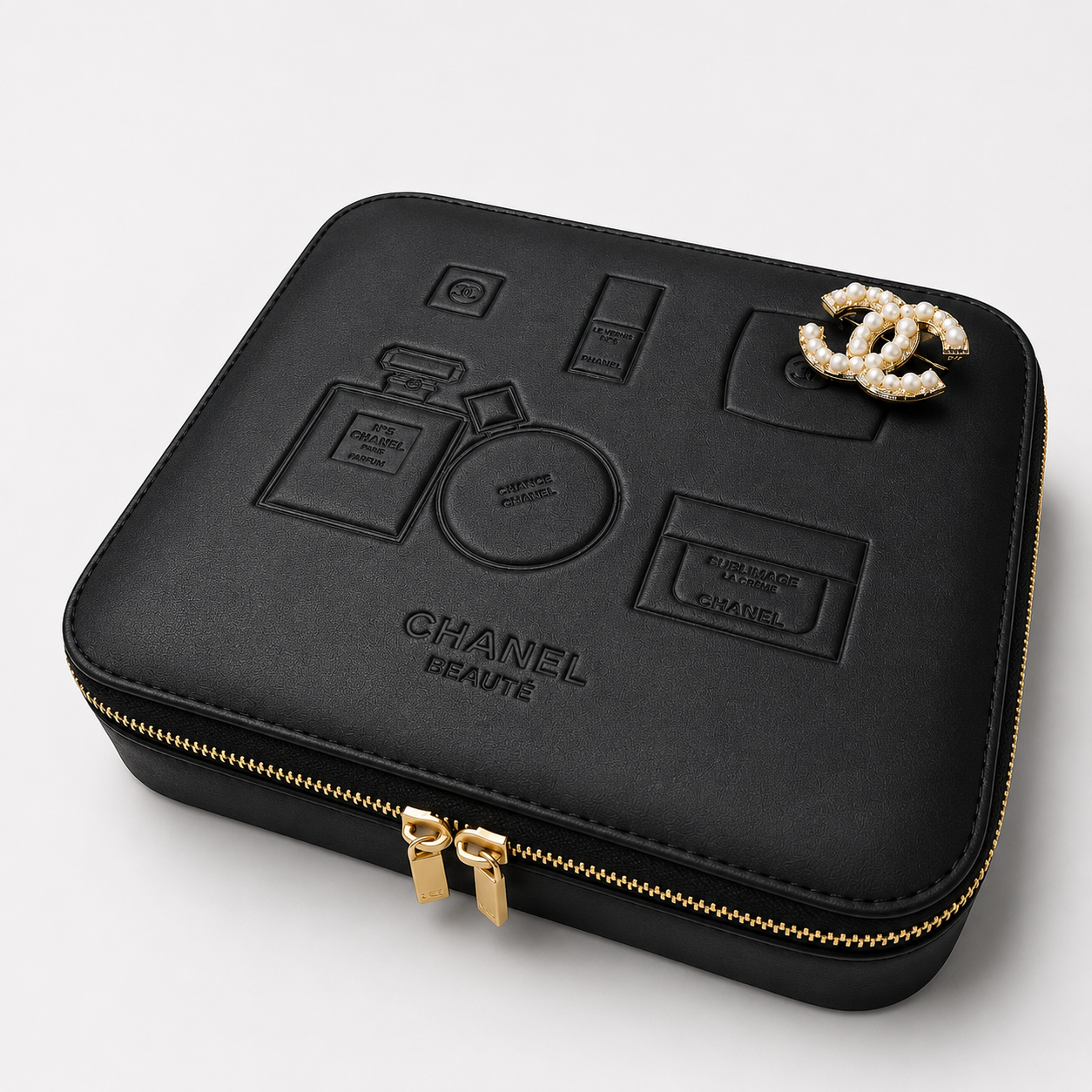 Chanel Beauté Luxury Leather Jewelry & Cosmetic Case – Rare Collector's Edition