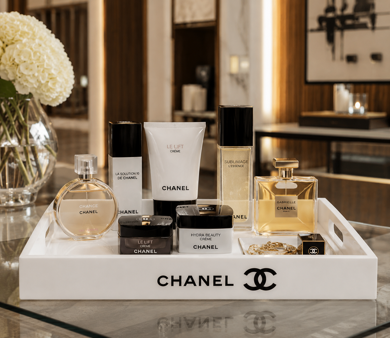 Chanel VIP Exclusive Vanity Tray – Luxury Cosmetic Organizer and Decorative Display