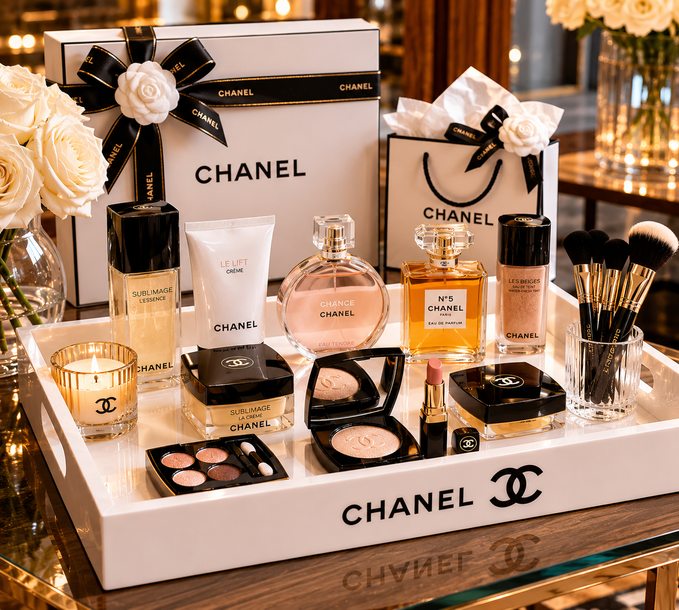Chanel VIP Exclusive Vanity Tray – Luxury Cosmetic Organizer and Decorative Display