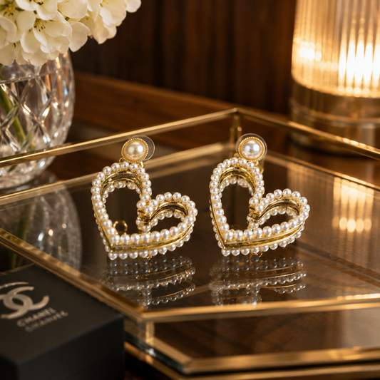 Women's Gold-Plated Pearl Earrings – Elegant Jewelry for Special Occasions