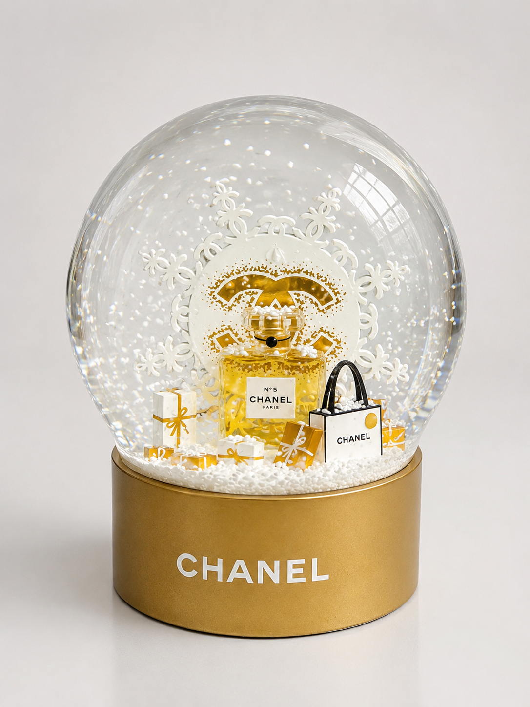 Chanel Limited Edition Gold Snow Globe – Luxury Perfume Collectible