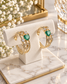 Luxury 18K Gold Plated Hoop Earrings with Emerald Green Heart Crystals – Elegant Sparkling Heart Design, Women's Jewellery, Gift for Her