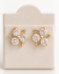 Luxury Gold Plated Flower Stud Earrings with Sparkling Cubic Zirconia – Elegant Floral Design, Women's Jewellery, Gift for Her