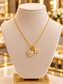 Gold Plated Heart Lock & Four Leaf Clover Necklace – Sparkling Crystal Pendant, Elegant Women's Jewellery, Gift for Her  Add stronger searchable keywordsCreate a more concise title