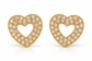 Luxury Gold Plated Heart Stud Earrings with Sparkling Cubic Zirconia – Elegant Pavé Open Heart Design, Women's Jewellery, Romantic Gift for Her