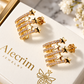 Luxury Gold Star Earrings – Multi-Row Sparkling Crystal Statement Earrings | Elegant Celestial Jewelry Gift for Women