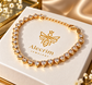 Luxury 18K Gold Plated Heart Tennis Bracelet – High Quality Sparkling Crystal Hearts, Elegant Women's Jewellery, Romantic Gift