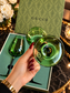 GUCCI Luxury Gift Set – Two Elegant Green Wine Glasses with Original Gift Box