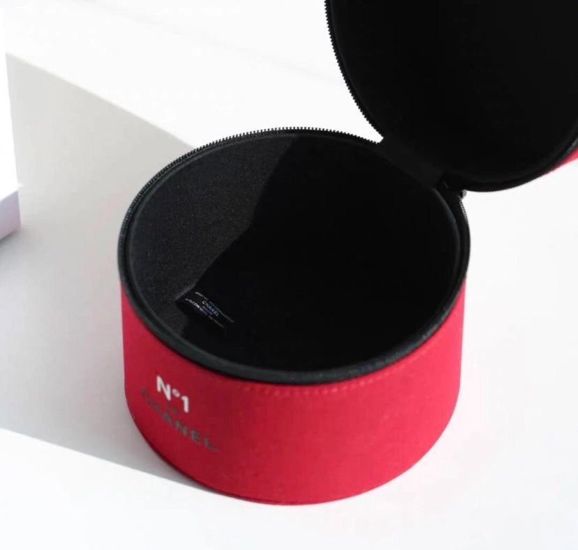 Chanel BEAUTÉ Jewellery Red Flowe Box, Travel Bag, Makeup Bag