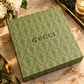 GUCCI Luxury Gift Set – Two Elegant Green Wine Glasses with Original Gift Box