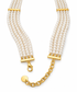 Elegant 4-Strand Pearl Choker Necklace – Lightweight Faux Pearl Statement Jewellery with Gold Tone Details & Adjustable Chain
