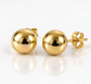 Classic Gold Tone Ball Stud Earrings – Polished Round Sphere Earrings, Minimalist Jewellery, Elegant Gift for Her