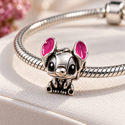 Cute Silver-Tone Mouse Charm Bead – Animal Pendant for Charm Bracelets, Elegant Jewellery Gift