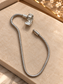 Silver Snake Chain Charm Bracelet – Elegant European Style Bracelet with Secure Clasp, Classic Jewellery Gift for Women