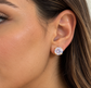 Gold Plated Round Cubic Zirconia Stud Earrings – Sparkling Clear CZ Solitaire Earrings, Elegant Women's Jewellery, Gift for Her