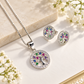 Genuine 925 Sterling Silver Tree of Life Jewelry Set – Elegant Necklace & Earrings with Sparkling Multicolored Crystals