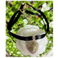 Vintage heart necklace choker with pearls