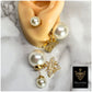 Gold plated Earrings with Pearl and Zirkonia Stones